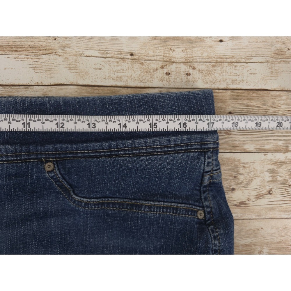 Levis Totally Shaping Pull On Skinny Dark Wash Blue Stretch Jeans Womens 16S - Picture 3 of 9